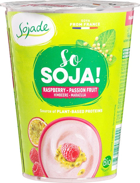 Organic Soya Yogurt with Raspberry 400g.