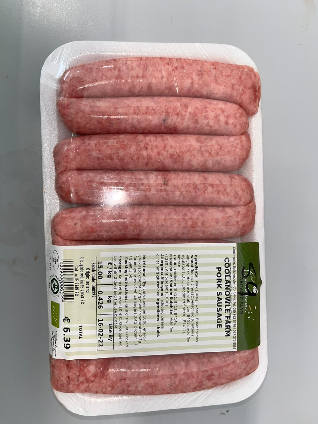 Organic Meat - Pork Sausages - 425g