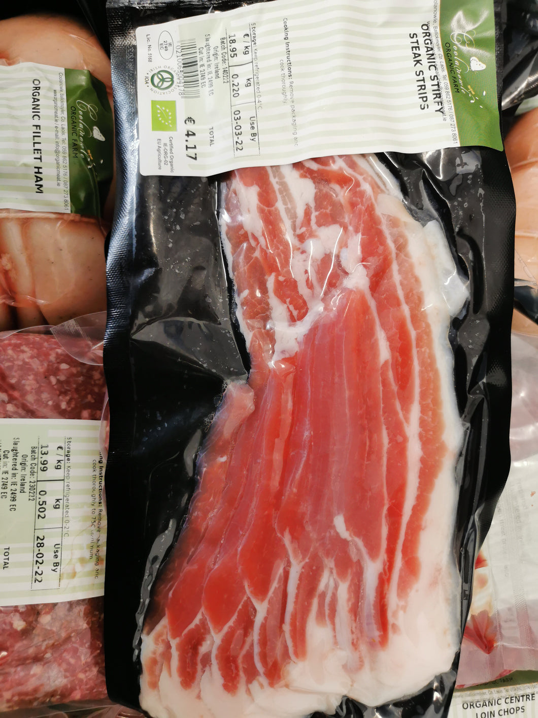 Organic Meat - Streaky Bacon (220g approx)