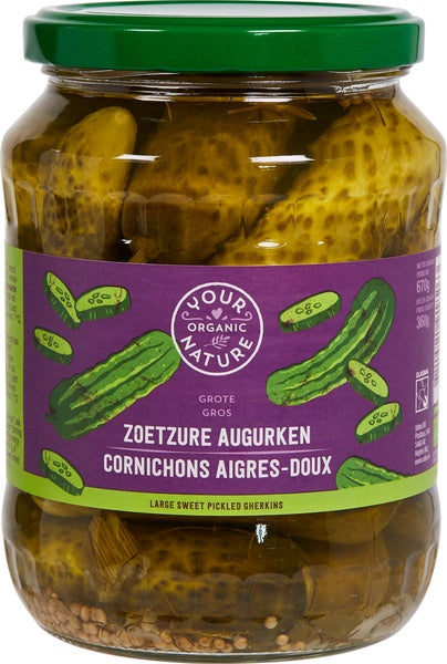 Organic Pickled Gherkins 670g
